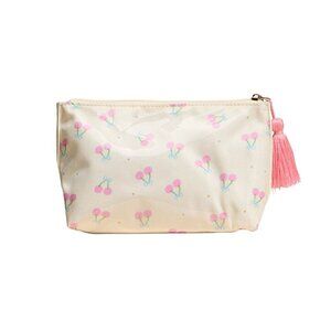 Tigerstars Pink Cherry Pattern Tassel Pouch Bag
